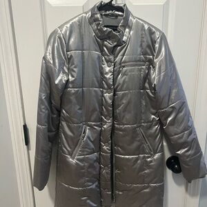 Calvin Klein Silver Puffer Coat